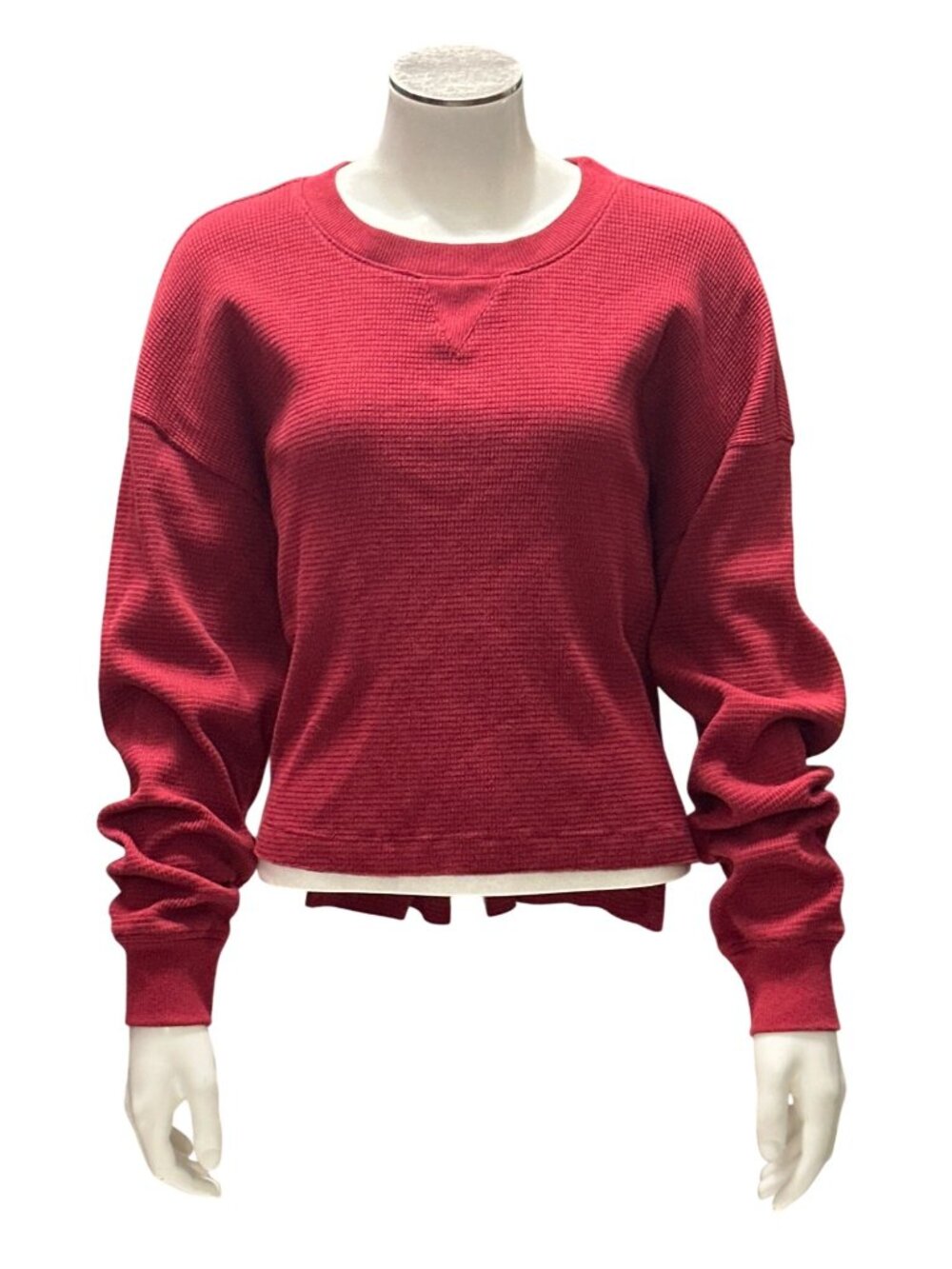 Forever 21 Size Medium Red Ribbed Crop Top Relax Streetwear Sweater Casual Vibes